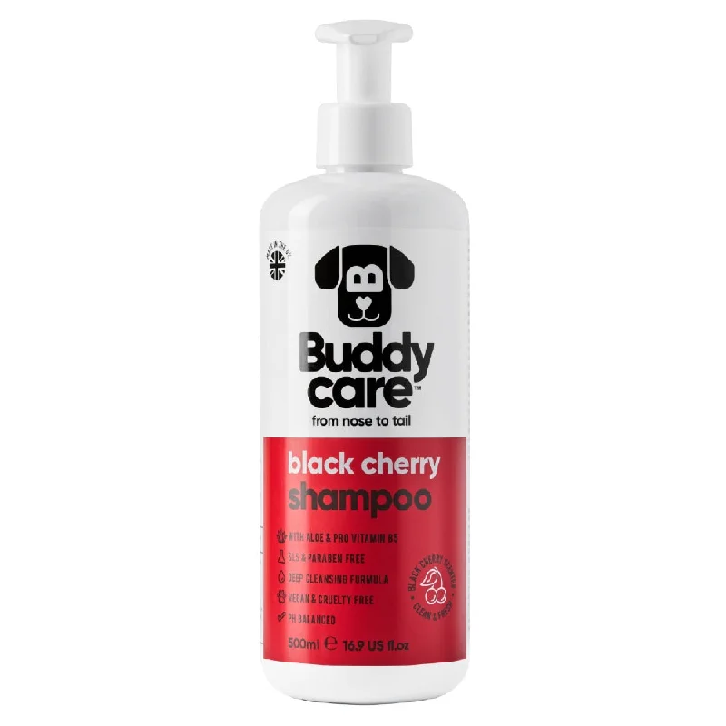 remove dead hair and dandruff, and promote pet skin health.KOHE-VERSARY 20% OFF: Buddycare Black Cherry Dog Shampoo 500ml