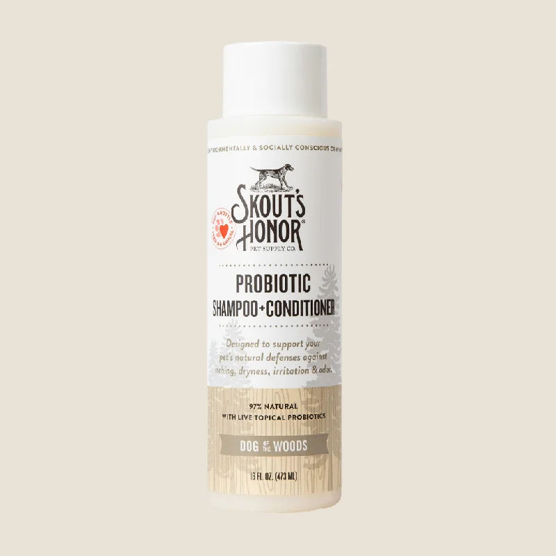 Pet conditioner: used to care for pet hair,Skout's Honor - Dog of the Woods Probiotic Shampoo & Conditioner