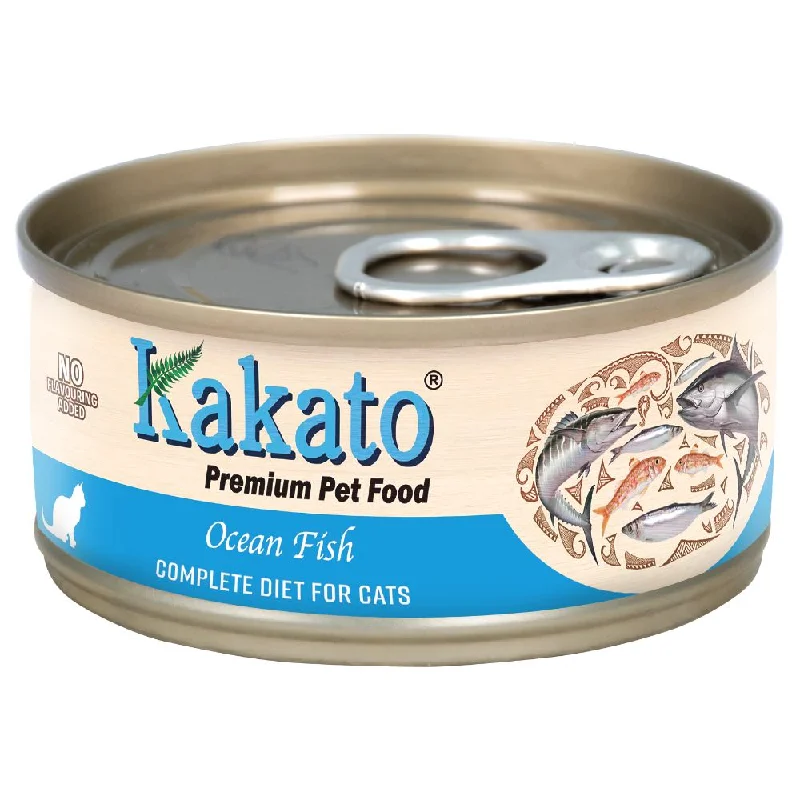 4. **Price and Purchasing**  Kakato Complete Diet Ocean Fish Canned Cat Food 70g