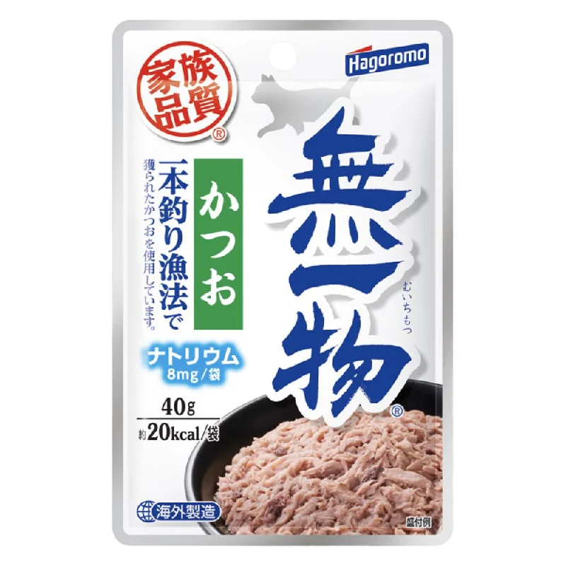    - Fish-based cat food  Hagoromo Muichimotsu Pole & Line Katsuo Pouch Cat Food 40g x 12