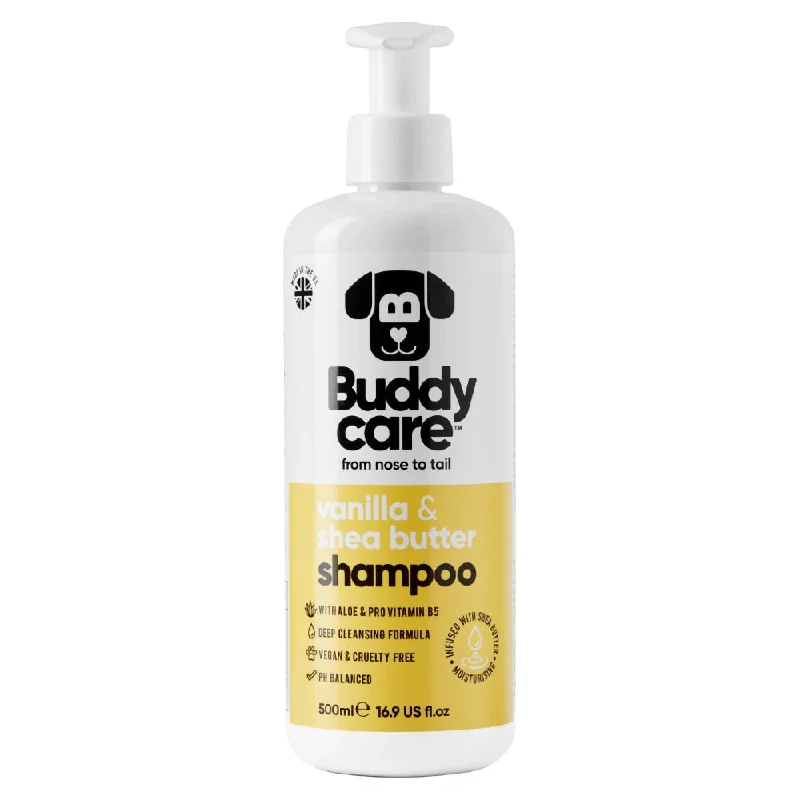 Pet shampoo: a shampoo specifically used to clean pet hair,KOHE-VERSARY 20% OFF: Buddycare Vanilla & Shea Butter Dog Shampoo 500ml