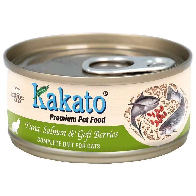 5. **Health and Nutrition**  Kakato Complete Diet Tuna, Salmon & Goji Berries Canned Cat Food 70g