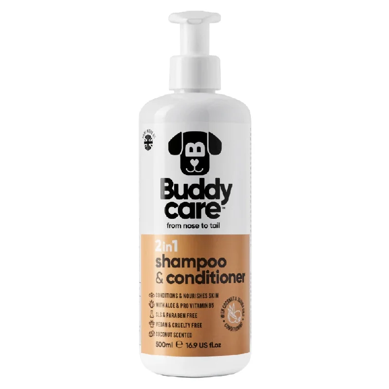 with the functions of decontamination, deodorization, and nourishment.KOHE-VERSARY 20% OFF: Buddycare 2 in 1 Coconut Dog Shampoo & Conditioner 500ml