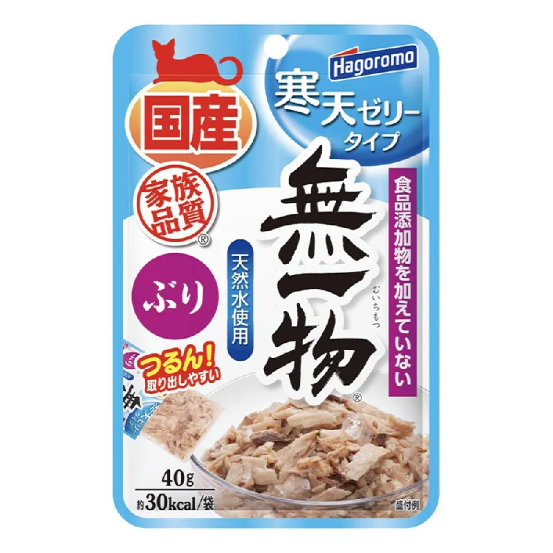    - Cat food for multi-cat households  Hagoromo Muichimotsu Japanese Yellowtail with Agar Pouch Cat Food 40g x 12