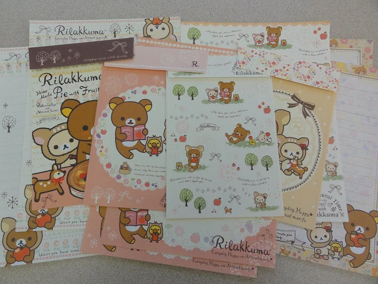 San-X Rilakkuma Bear Autumn Nature Letter Sets