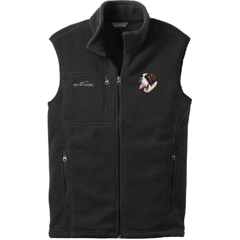 Saint Bernard Embroidered Mens Fleece Vest