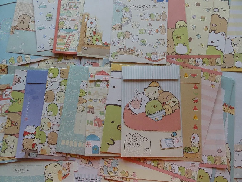 z San-X Sumikko Gurashi Letter Paper + Envelope Theme Set - A