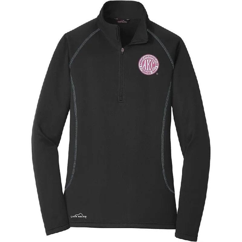 AKC Breast Cancer Awareness Embroidered Eddie Bauer Ladies Quarter-Zip Pullover Fleece