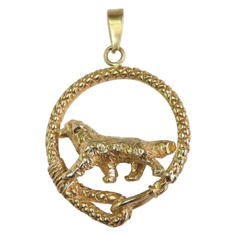 Bernese Mountain Dog Solid 14K Gold  Leash Pendant