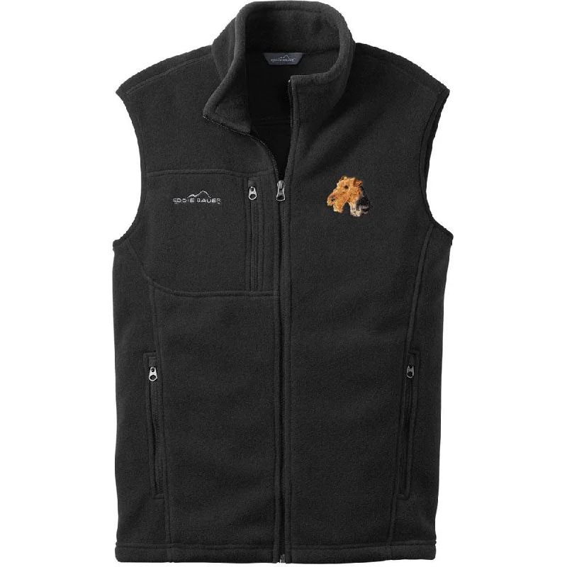 Airedale Terrier Embroidered Mens Fleece Vest