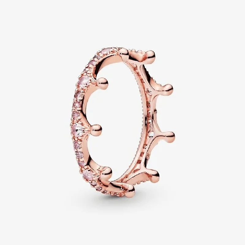 PANDORA : Pink Sparkling Crown Ring