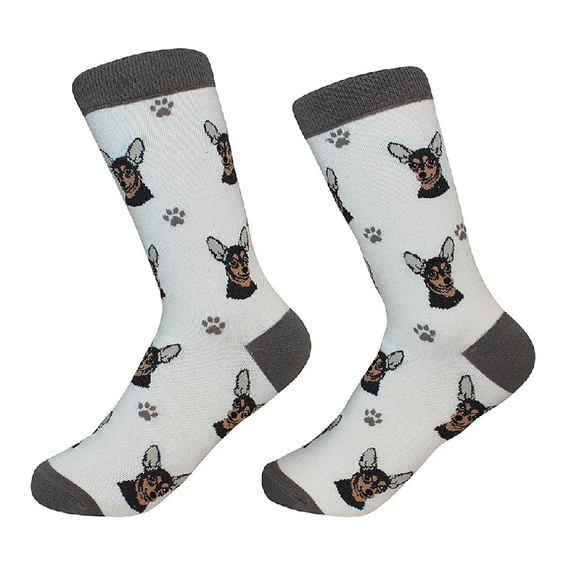 Dog Breed Crew Socks - Black Chihuahua