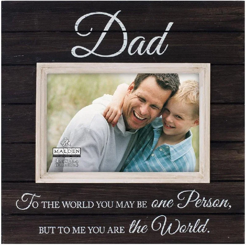 Malden : Sun Washed Words Dad Black Distressed Picture Frame, 4x6, Black