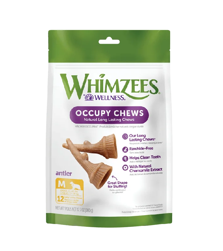 Whimzees Antler Natural Long Lasting Occupy Dog Chews Value Bag