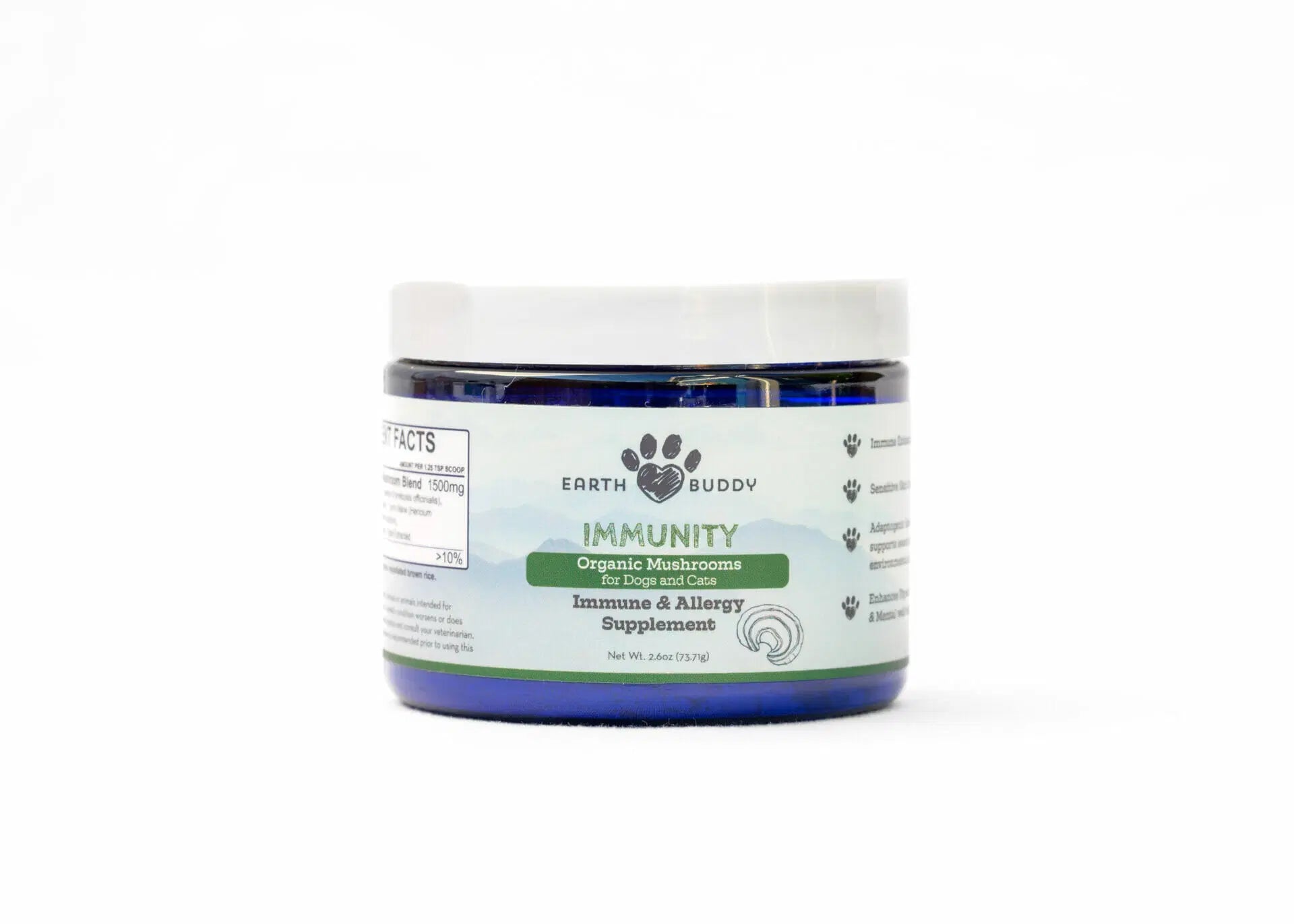 remove dead hair and dandruff, and promote pet skin health.Earth Buddy Immunity Organic Mushroom Powder for Cats & Dogs