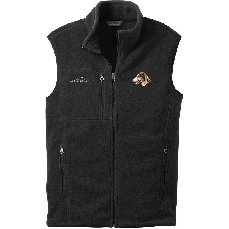 Borzoi Embroidered Mens Fleece Vest