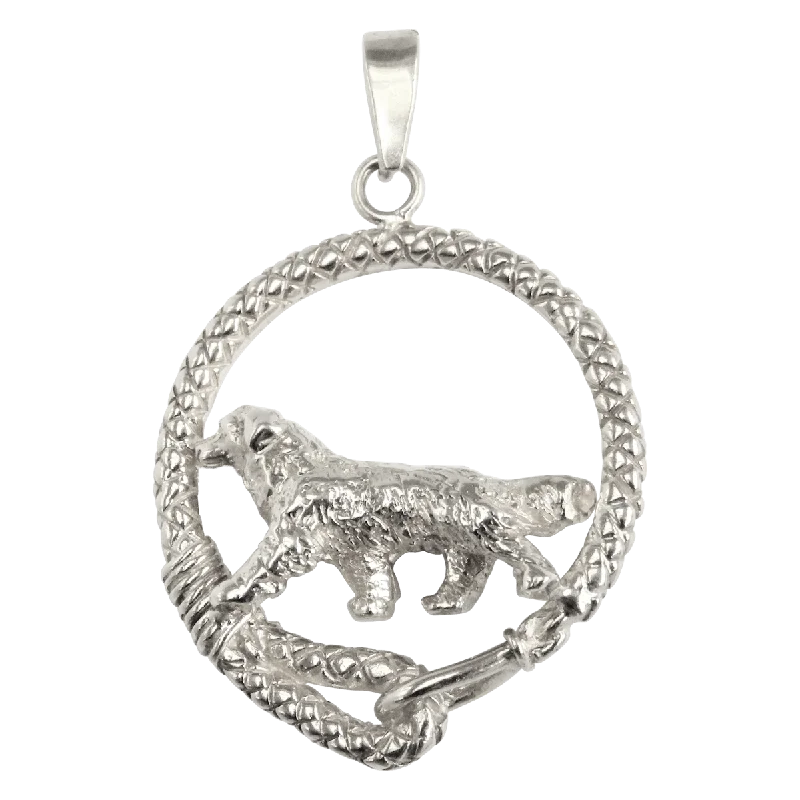 Bernese Mountain Dog in Solid Sterling Silver Leash Pendant