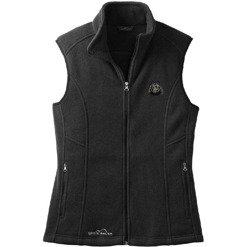 Schipperke Embroidered Ladies Fleece Vest