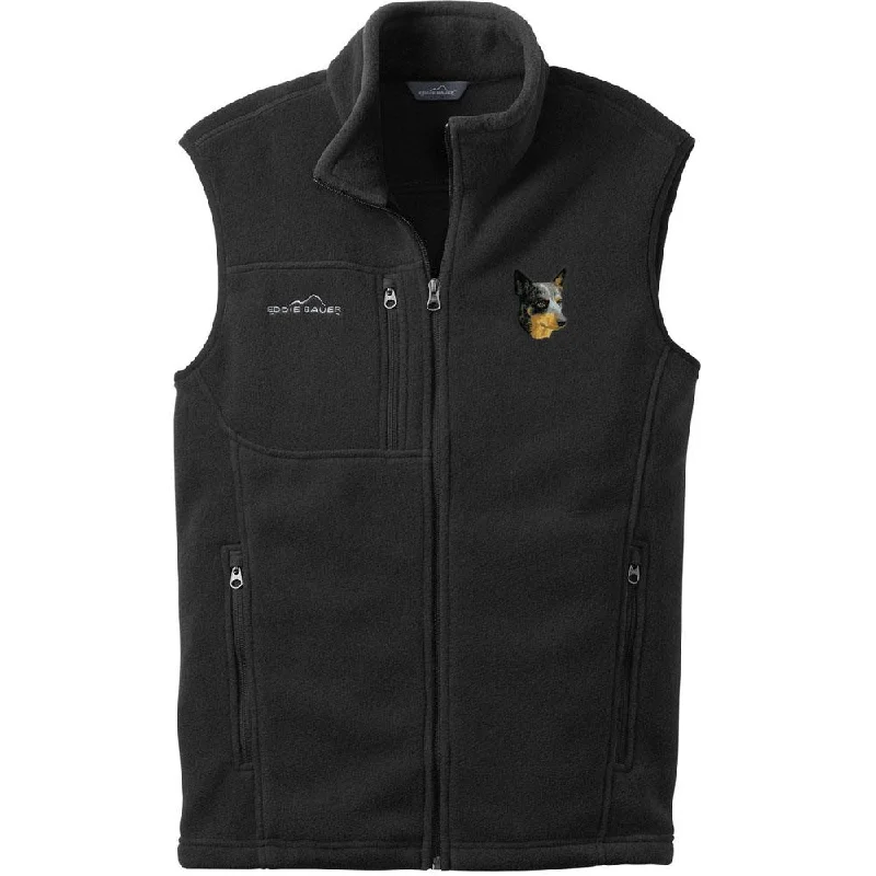 Australian Cattle Dog Embroidered Mens Fleece Vest