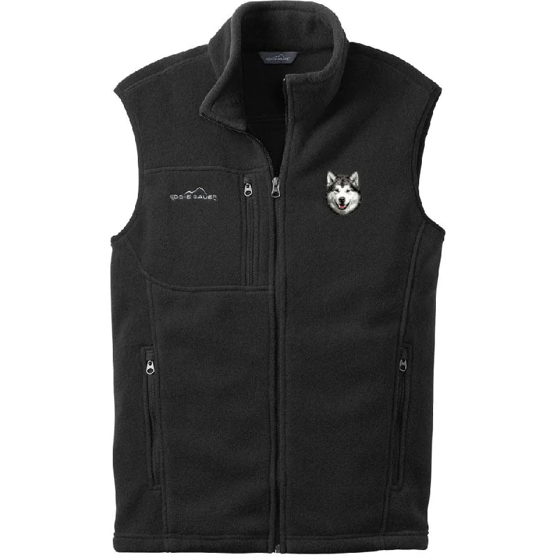 Alaskan Malamute Embroidered Mens Fleece Vest