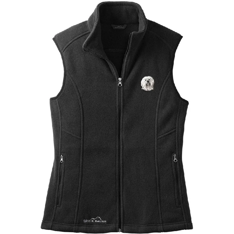 Tibetan Terrier Embroidered Ladies Fleece Vest