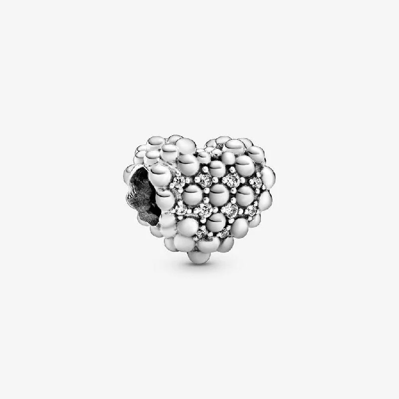 PANDORA : Beaded Sparkling Heart Charm