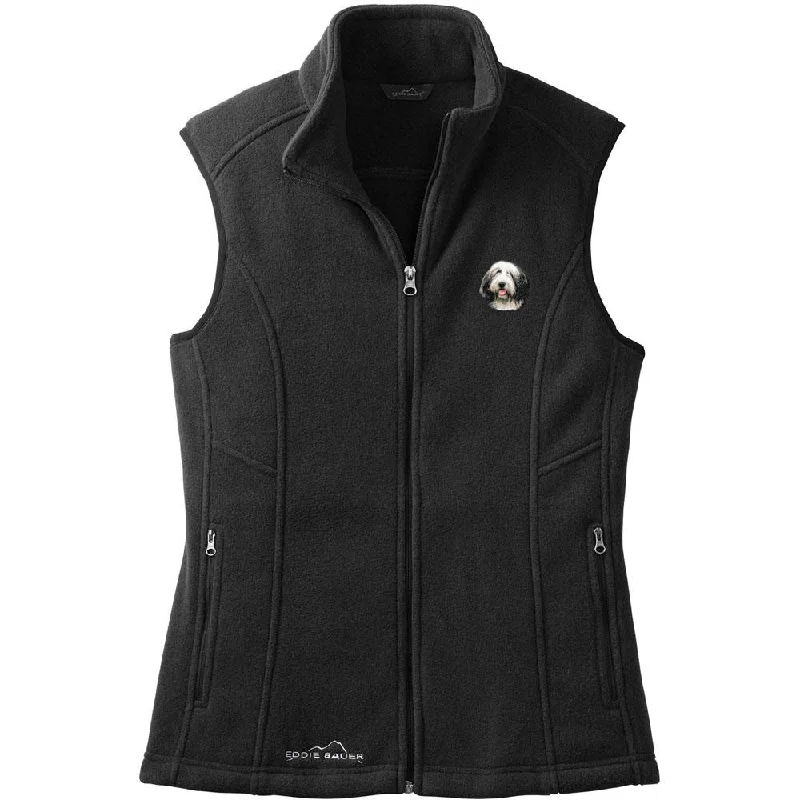 Bearded Collie Embroidered Ladies Fleece Vest