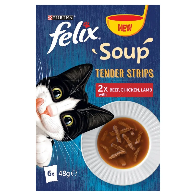 Felix Soup Tender Strips Meat 6 x 48g