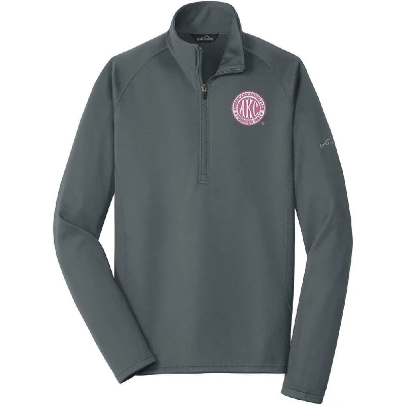 AKC Breast Cancer Awareness Embroidered Eddie Bauer Mens Quarter Zip Pullover Fleece