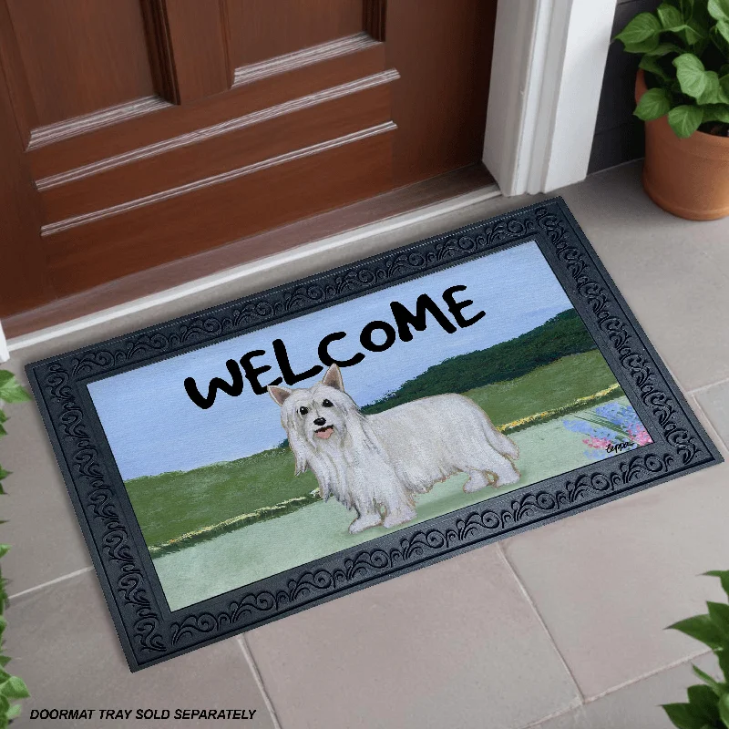 Chinese Crested Powderpuff Welcome Mat