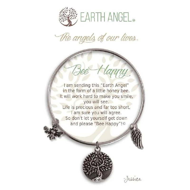 Earth Angel : Bee Happy Bracelet in Silver