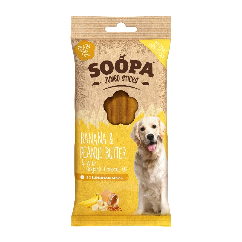 Soopa Jumbo Dental Sticks - Banana & Peanut Butter