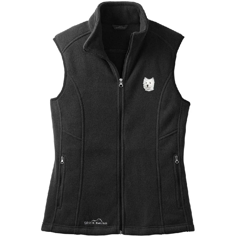 West Highland White Terrier Embroidered Ladies Fleece Vest