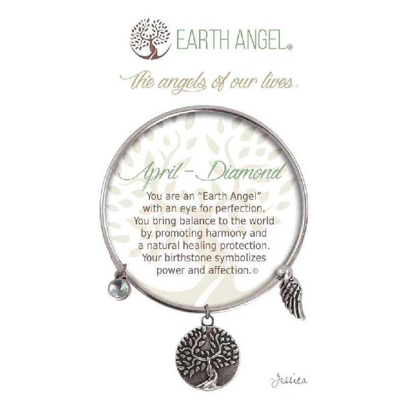 Earth Angel : April - Diamond Bracelet in Silver