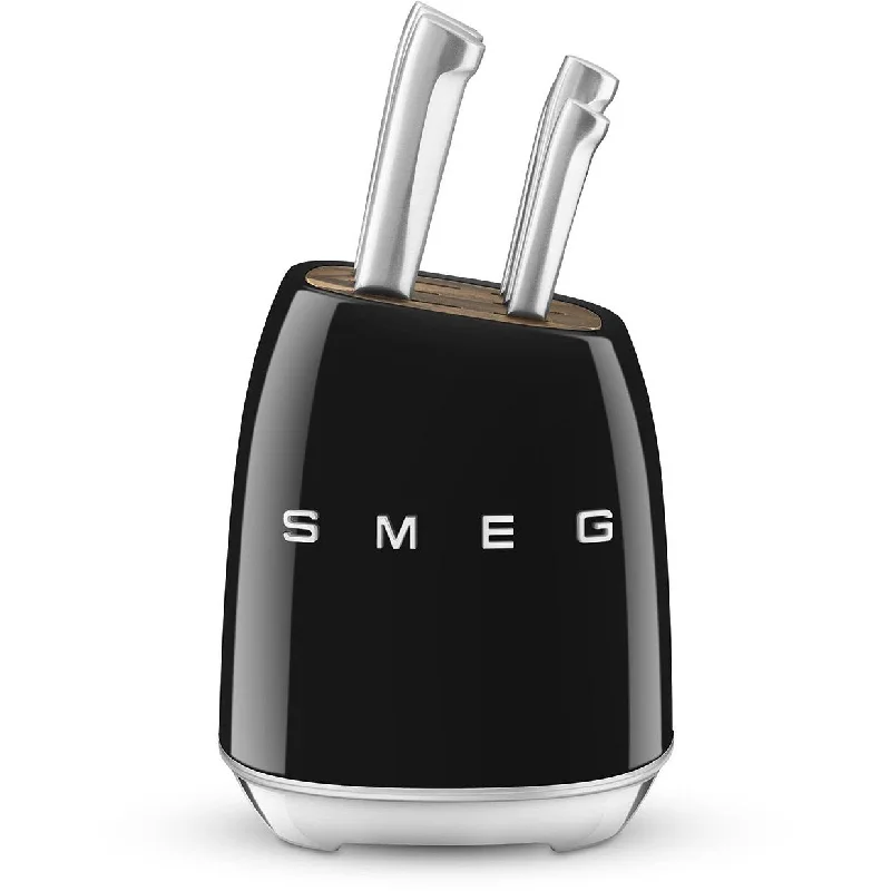 Smeg Retro-Style Knife Block with Knives KBSF01BL