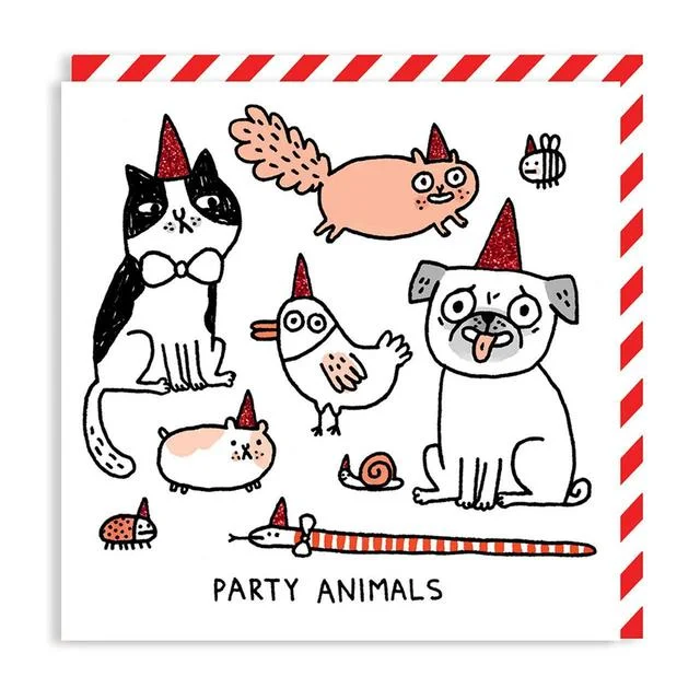 Party Animals Blank Card