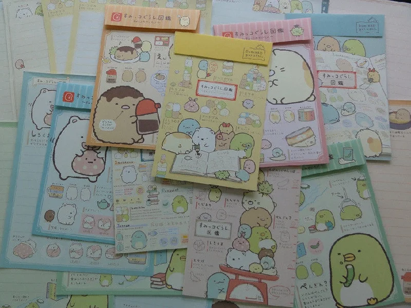 Kawaii Cute San-X Sumikko Gurashi Letter Writing Paper + Envelope Theme Stationery Set - A