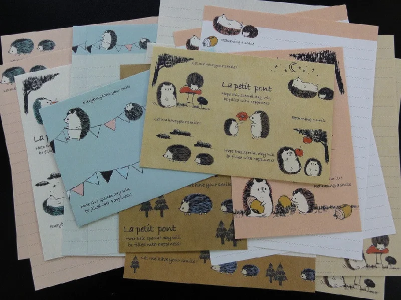 Kamio Hedgehog La Petit Pont Letter Sets