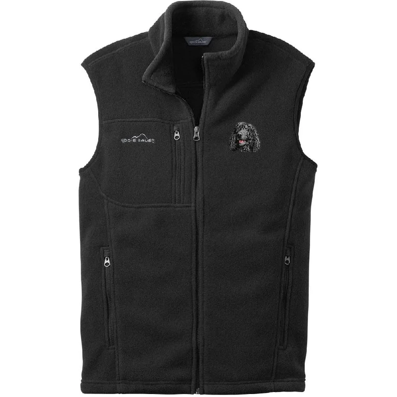 Irish Water Spaniel Embroidered Mens Fleece Vest