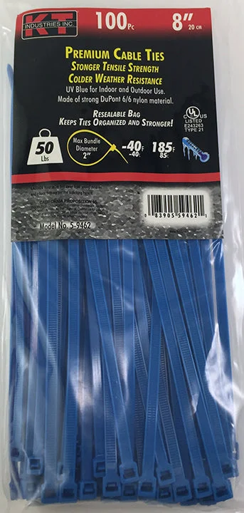 K-T Industries 8" Blue Standard Duty, 100/Pk