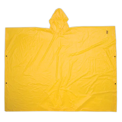 Custom LeatherCraft Climate Gear® Lightweight PVC Rain Poncho (R10410 - Large, Yellow)