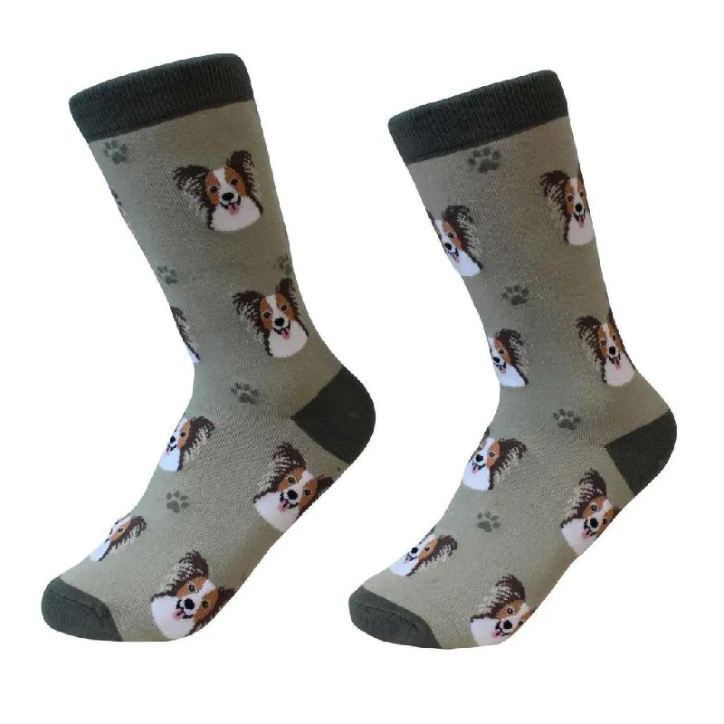 Dog Breed Crew Socks - Papillon