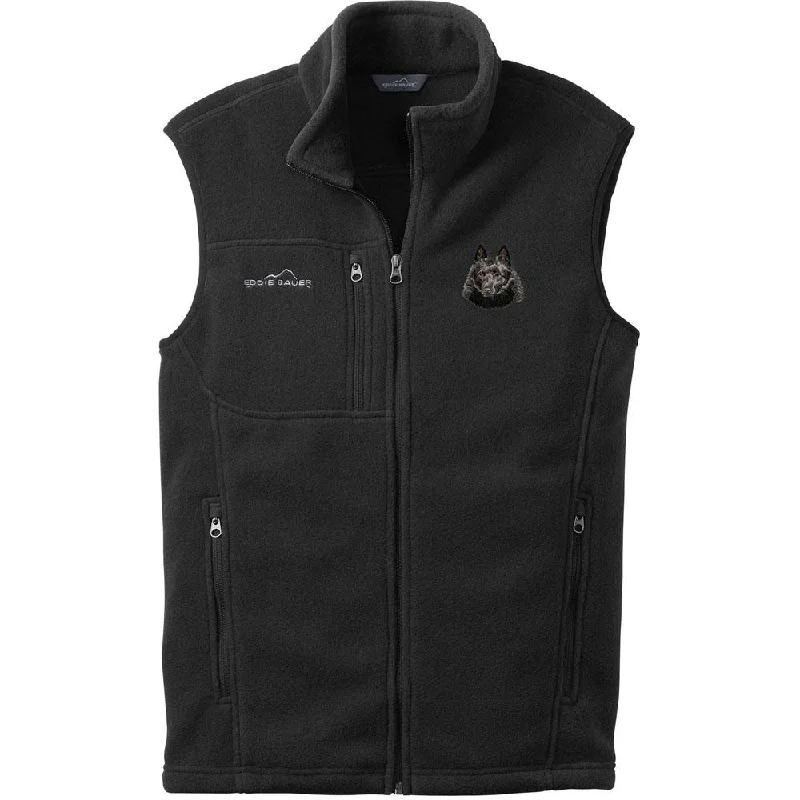 Schipperke Embroidered Mens Fleece Vest