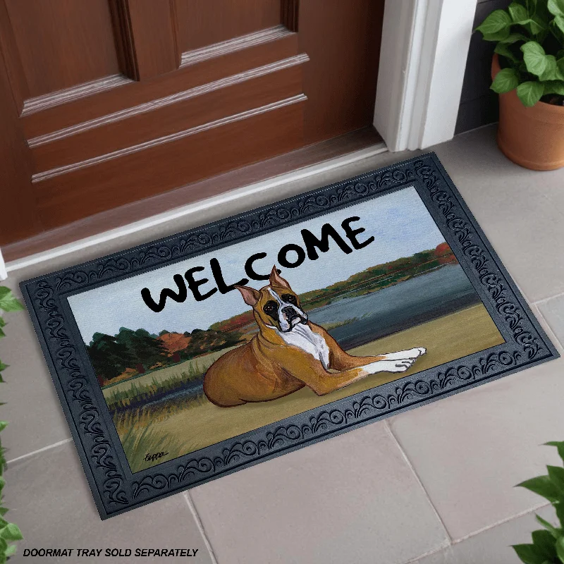 Boxer Lying Welcome Mat