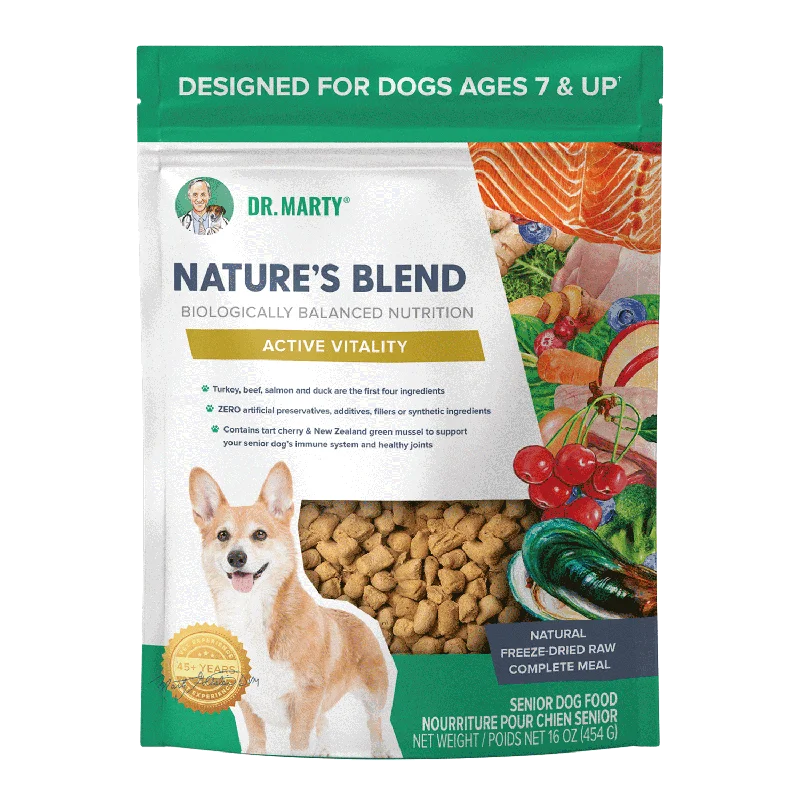 Dog FoodDr. Marty Nature's Blend Active Vitality Seniors Freeze Dried Raw Dog Food