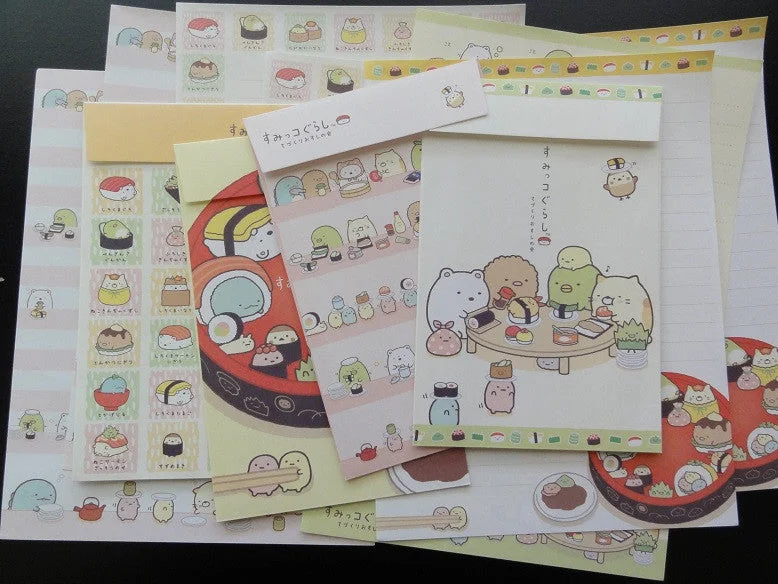 San-X Sumikko Gurashi Sushi Party Letter Sets - A