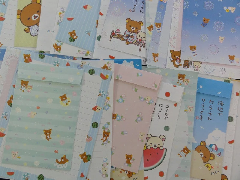 z San-X Rilakkuma Beach Summer Letter Paper + Envelope Theme Set