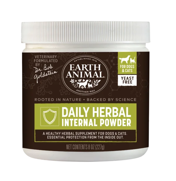 making it smoother and more shiny.Earth Animal Herbal Flea & Tick Daily Herbal Internal Powder Yeast Free Supplement for Cats & Dogs