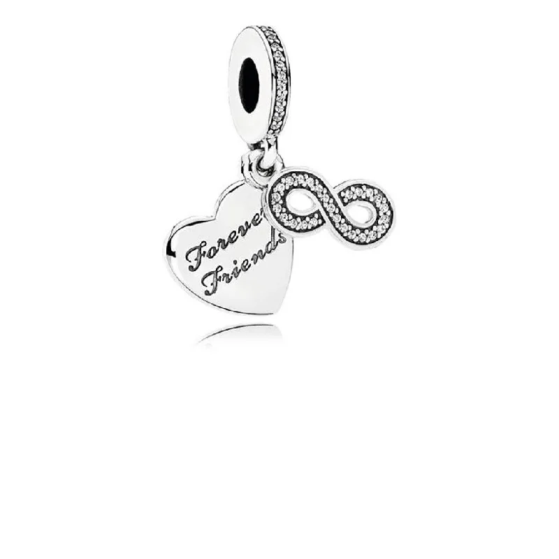 PANDORA : Forever Friends Heart Dangle Charm