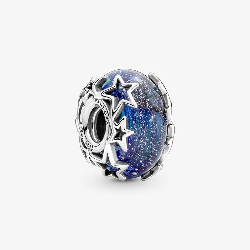 PANDORA : Galaxy Blue & Star Murano Charm